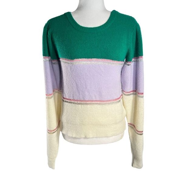 For Love & Lemons Women's Multicolor Knitted Arielle Pullover Sweater Medium NWT - Picture 2 of 16